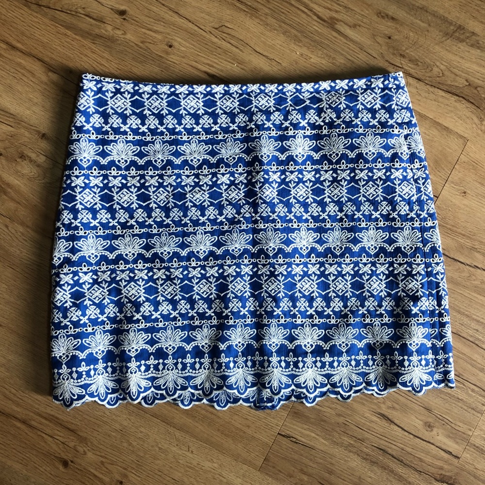 LOFT eyelet embroidered skirt size 14